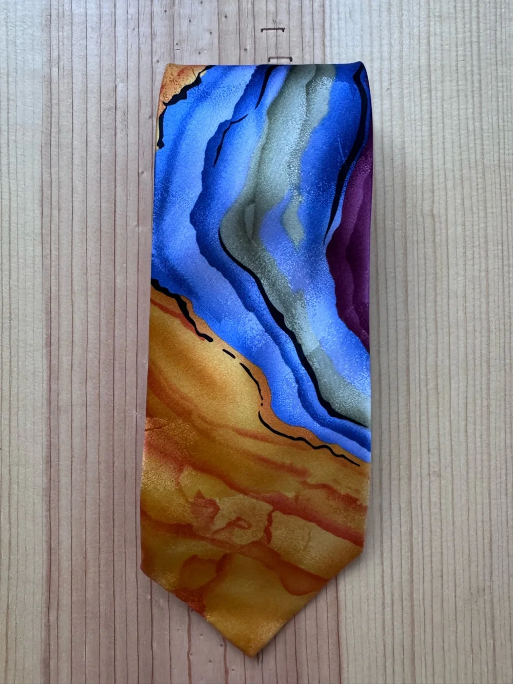 Jerry Garcia Collection 53 Liquid Torso 100% Silk Abstract Art Necktie Wide Tie